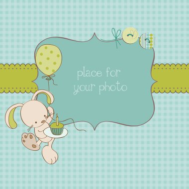 fotoğraf çerçevesi ve metin için yer bebek tebrik kartı
