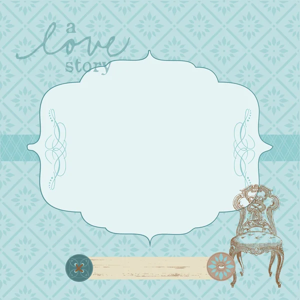 招待状、挨拶のためのフォト フレーム - 美しいレトロなカード — ストックベクタ