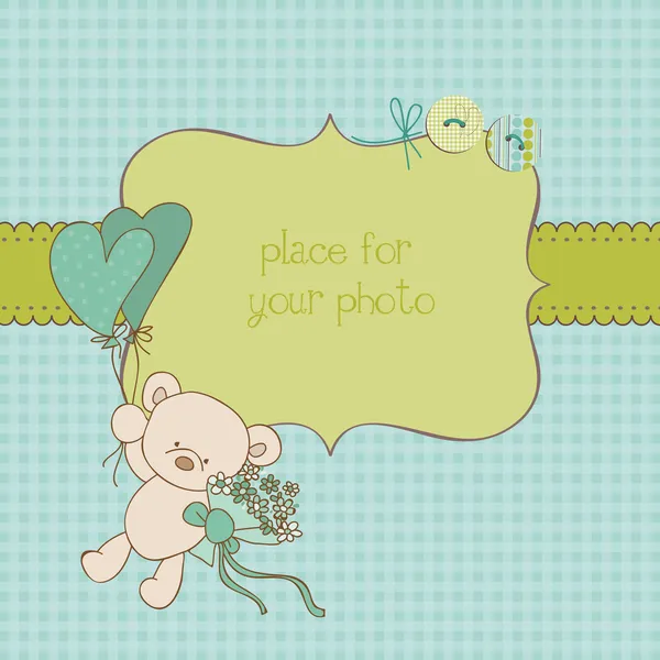 婴儿贺卡相框和为您的文本的地方 — 图库矢量图片