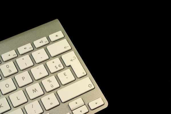Срібна клавіатура правої верхньої частини — стокове фото