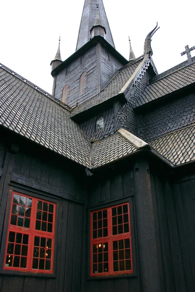 Tower and windows of the Lom Stave Church — Stock Photo, Image