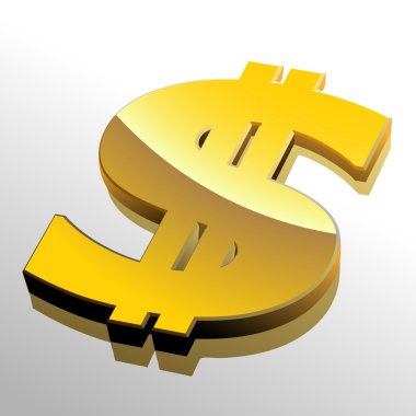 Golden 3d dollar sign clipart