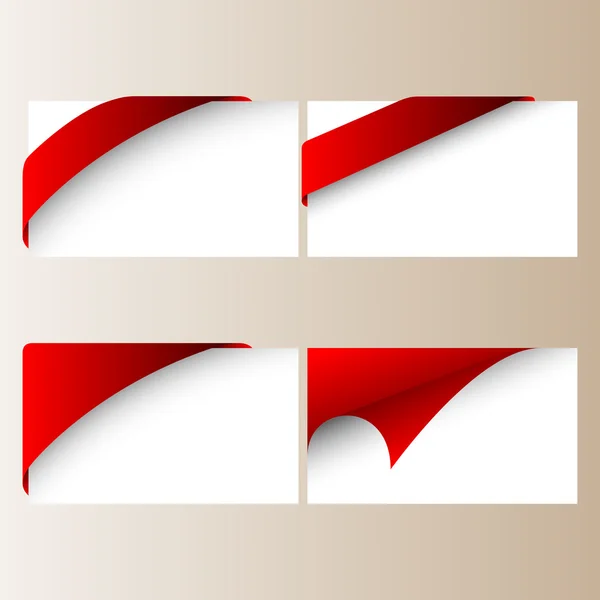 Vector red corner ribbons — Stock Vector