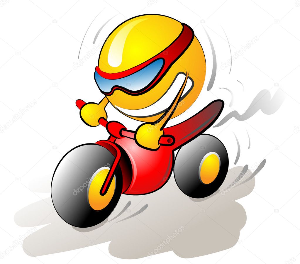 Ball riding a bike — Stock Vector © alisher 5466142