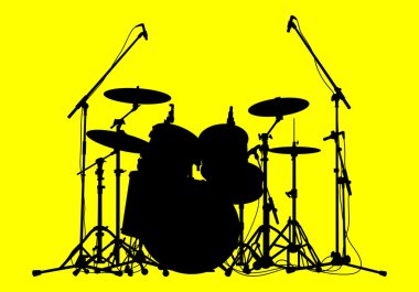 Drums on a yellow background clipart