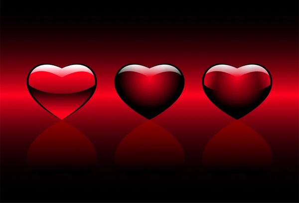 Kırmızı Kalpler — Stok Vektör