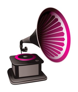 gramophone on a black background clipart