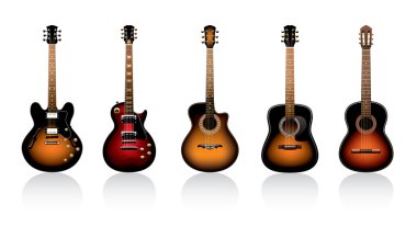 Group of beautiful guitars