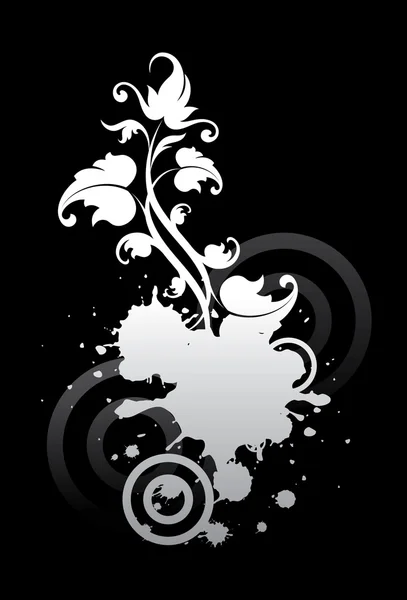 Weiße Blume auf schwarzem Hintergrund — Stockvektor