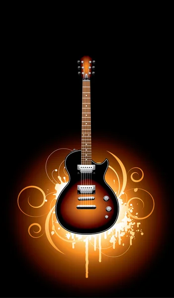 Virágos absztrakt-gitár — Stock Vector