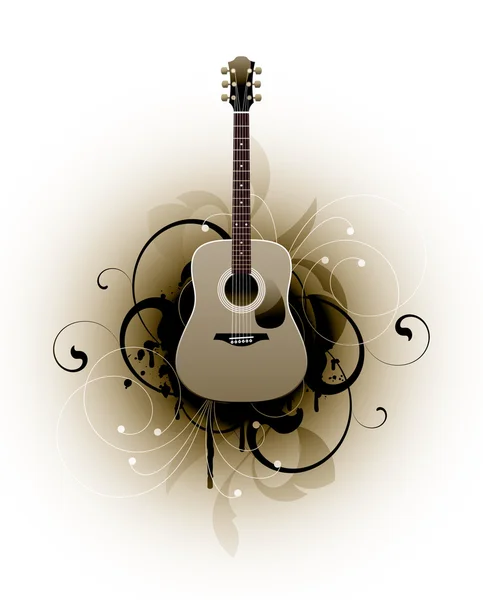 Abstract met gitaar — Stockvector