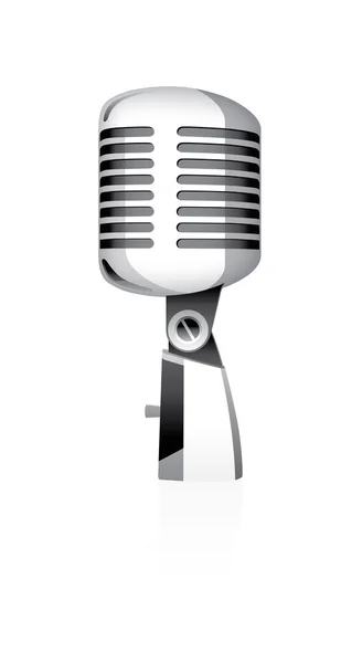 Metal microfone em um fundo branco —  Vetores de Stock