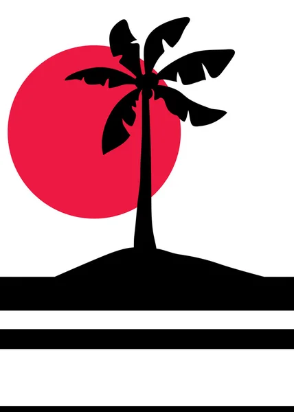 Palmier sur fond blanc — Image vectorielle