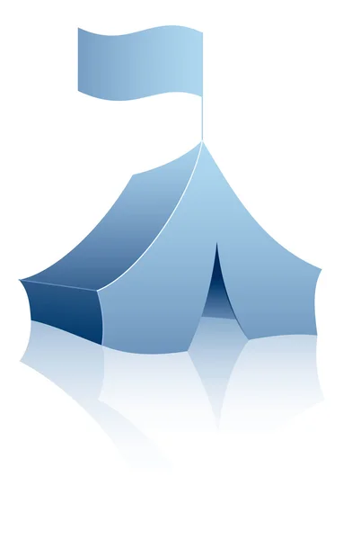 Голубая палатка на белом фоне Векторная Графика