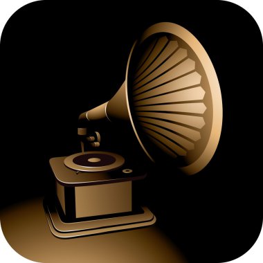 gramophone on a dark background clipart