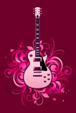 Abstract with electric guitar clipart