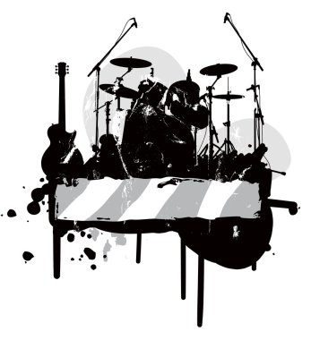 Banner is decorated musical instruments clipart