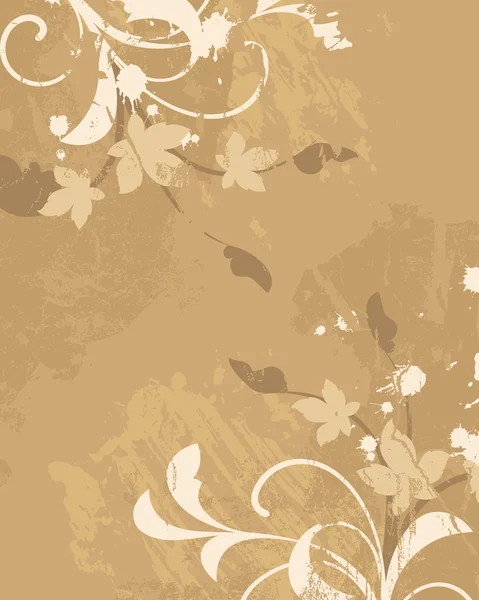 Abstrait floral avec des éléments décoratifs — Image vectorielle