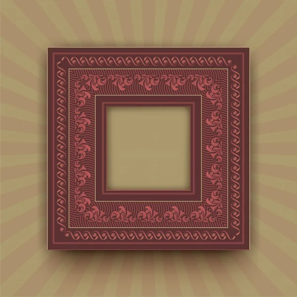 Cadre sur fond rétro avec éléments décoratifs — Image vectorielle