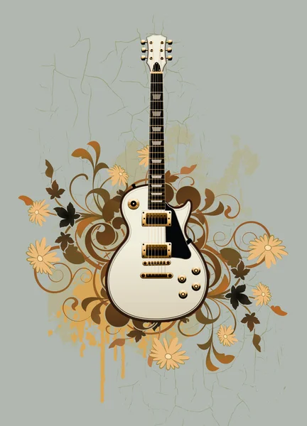 Elektrická kytara s prvky návrhu — Stockový vektor