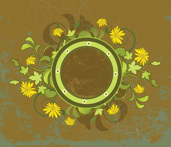 Bannière avec éléments floraux — Image vectorielle