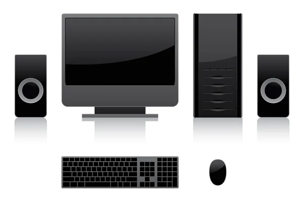 Computador moderno sobre um fundo branco —  Vetores de Stock