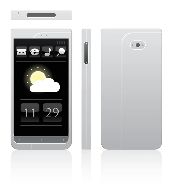 Téléphone portable sur fond blanc — Image vectorielle