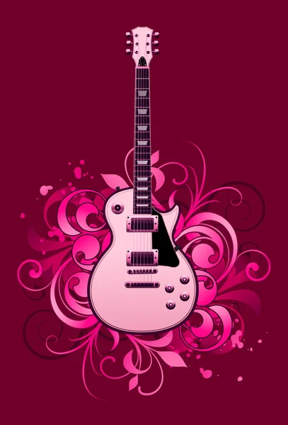 Abstract with electric guitar — Stock Vector