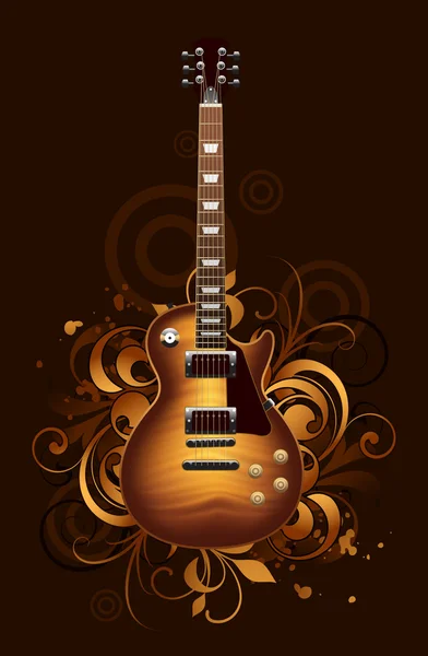Gitar ile soyut — Stok Vektör