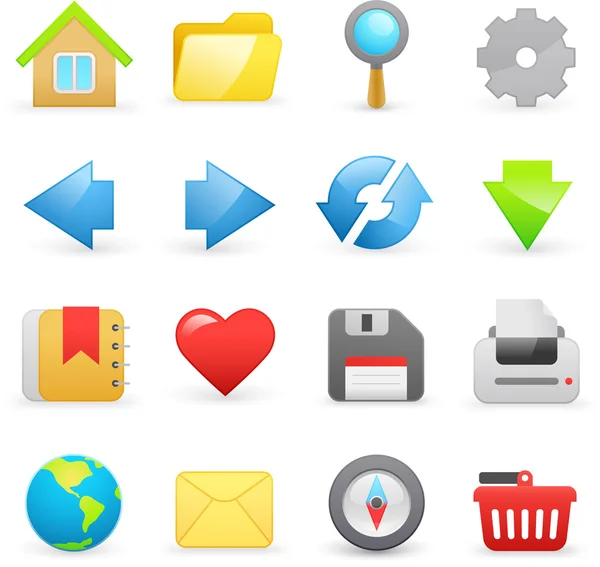 Iconen op internet — Stockvector
