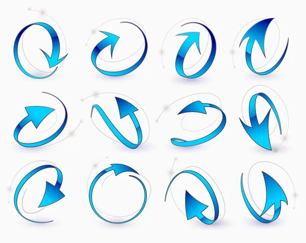 Ensemble de flèches bleues — Image vectorielle