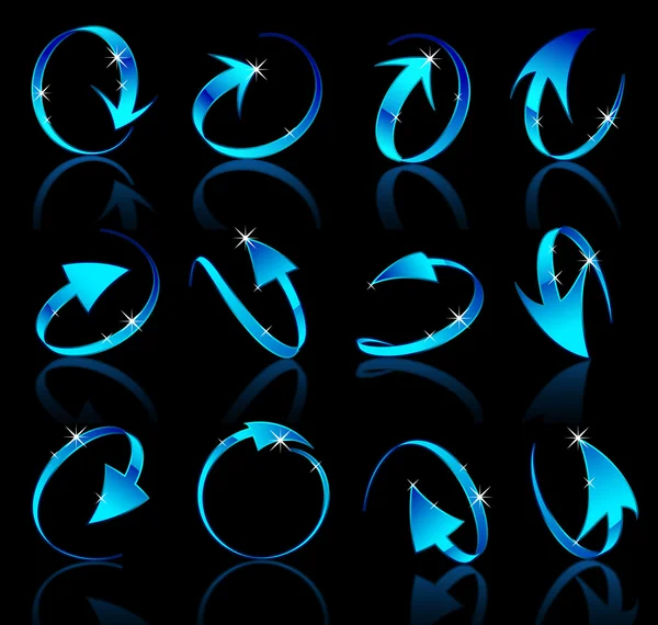 Ensemble de flèches bleues — Image vectorielle