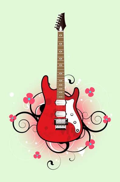音乐抽象与吉他 — 图库矢量图片