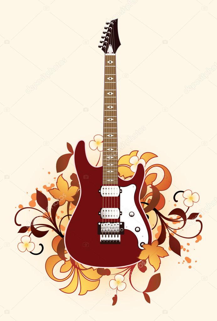 Abstract with guitar