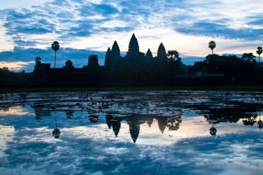 Sunrise in Angkor Wat temple complex in Siem Reap, Cambodia. clipart