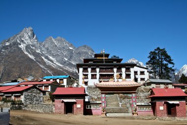 tengboche - Tibet Budist manastır khumbu, mont içinde everest bölgesi