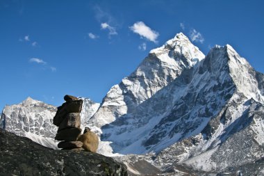 Ama Dablam mountain, Khumbu glacier, Nepal clipart