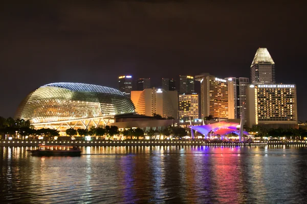 Singapore skylines città di notte — Foto Stock