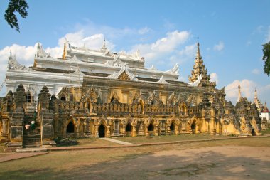 Monastry Maha Aungmye Bonzan in Ava (Innwa) - the ancient capital of Myanma clipart