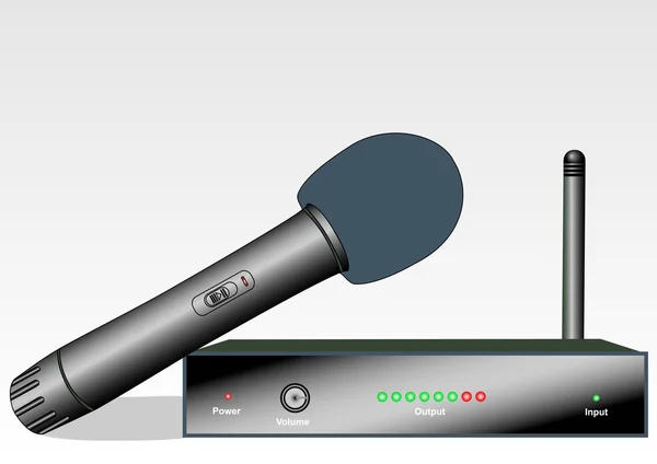 Alıcı ile kablosuz mikrofon — Stok Vektör