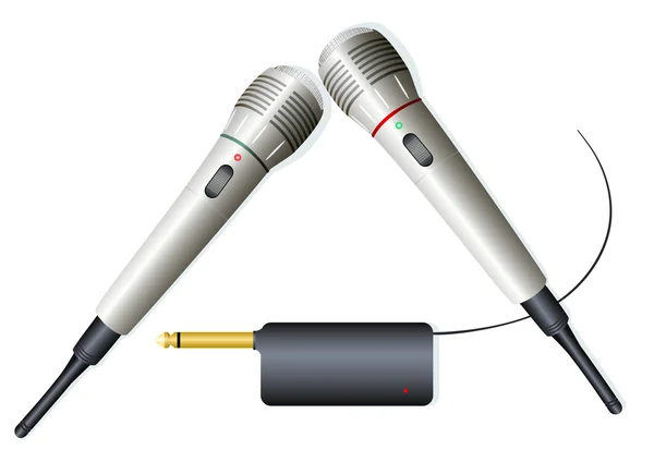 2 vezeték nélküli mikrofonok — Stock Vector