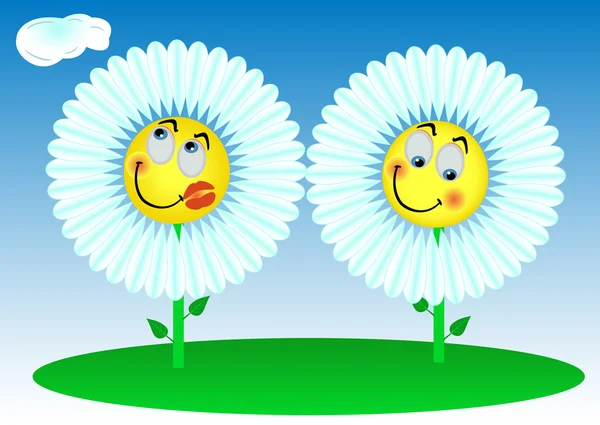 2 fleurs drôles — Image vectorielle