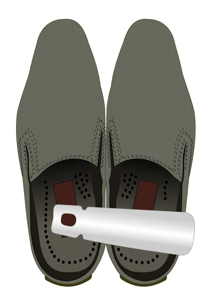 Scarpe con un shoehorm — Vettoriale Stock