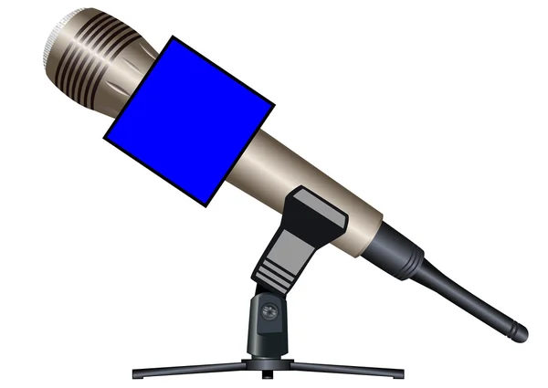 Drahtloses Mikrofon auf einem Träger mit Würfel — Stockvektor