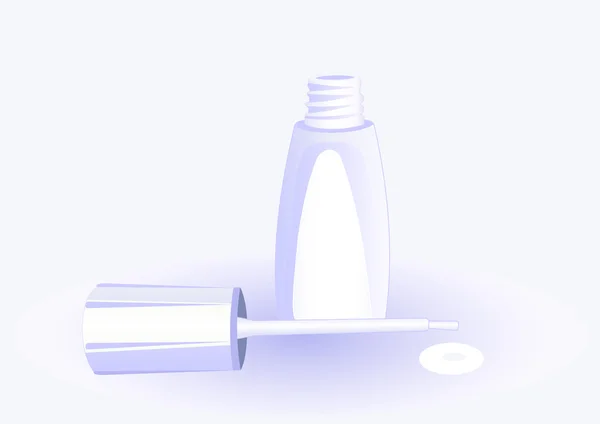 Small bottle of white nail polish — Stock Vector
