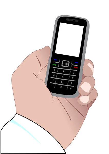 Рука з мобільним телефоном — стоковий вектор