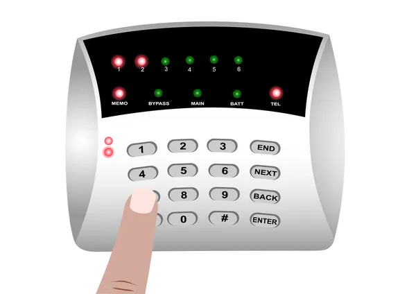 Le panneau du système d'alarme de sécurité — Image vectorielle