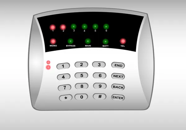 The panel of the security alarm system — Stock Vector