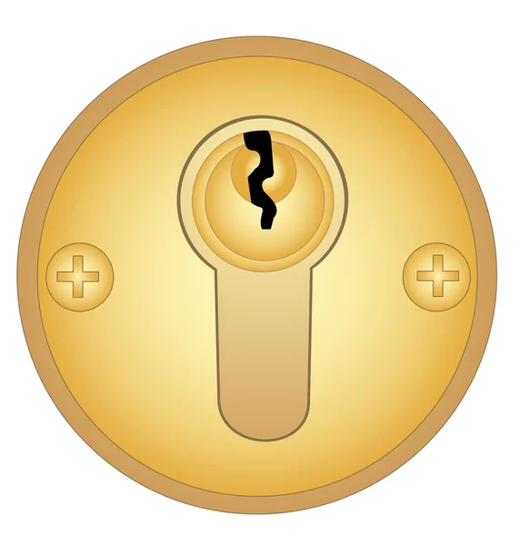 금 열쇠 구멍 — 스톡 벡터