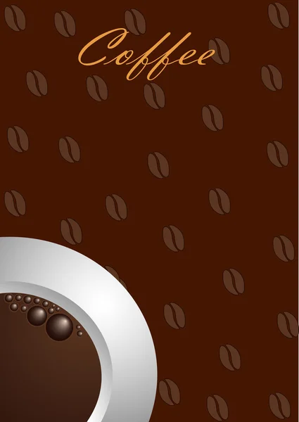 Fond café avec tasse blanche — Image vectorielle
